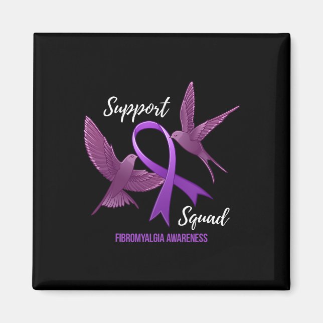 Kvadratfibromyalgia Medvetenhet Magnet (Framsidan)