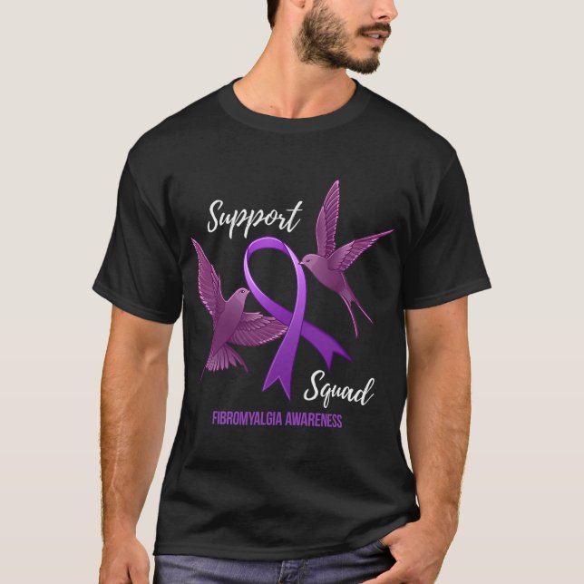Kvadratfibromyalgia Medvetenhet T Shirt (Framsida)