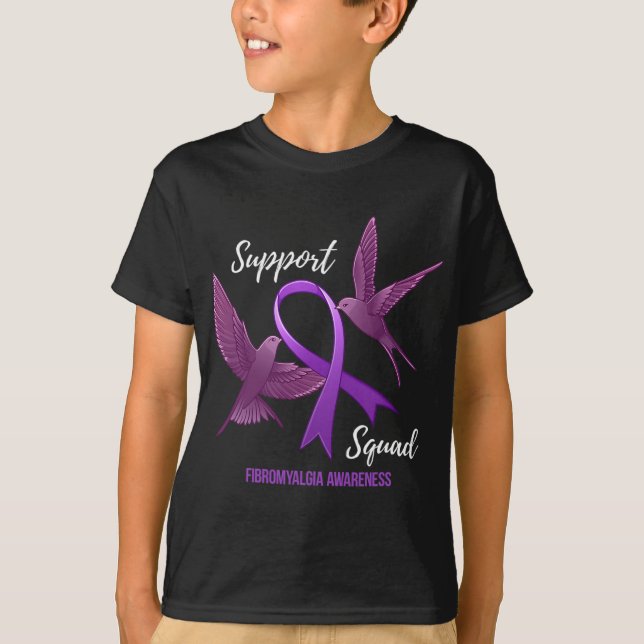 Kvadratfibromyalgia Medvetenhet T Shirt (Framsida)