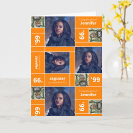 Kvadratfoto-Studenten-klass, Orange Kort