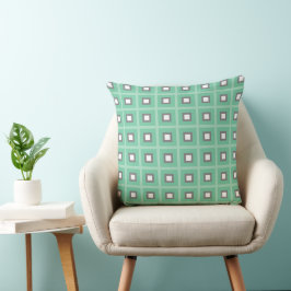 Kvadratfyrkanter - Dusty Teal White Kudde