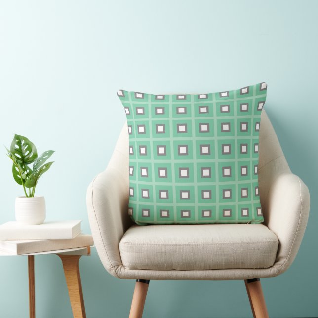 Kvadratfyrkanter - Dusty Teal White Kudde (Stol)