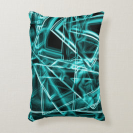 Kvadrathörn och neonblåa prickar från cyan eller h prydnadskudde