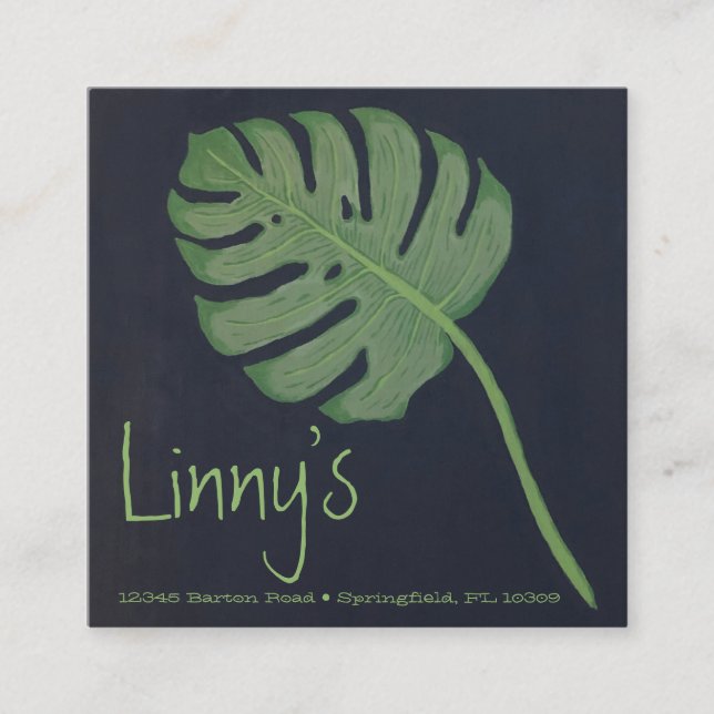 Kvadratisk, 2,5 x 2,5-tums Affärskort Fyrkantigt Visitkort (Framsida)