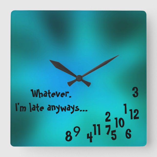 Kvadratisk anpassningsbar, grönt, blå klocka (Framsida)