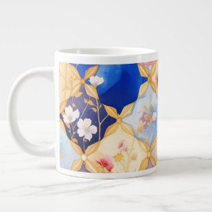 Kvadratisk blomma 005 jumbo mugg