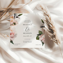 Kvadratisk Blommigt Inbjudningskort för möhippan