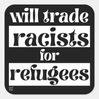 kvadratisk dekal "END RACISM 2" Fyrkantigt Klistermärke