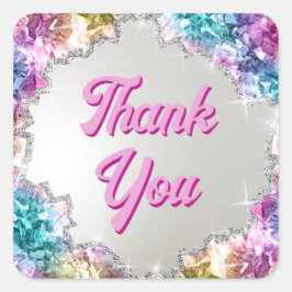 Kvadratisk dekal för besläktade kristaller fyrkantigt klistermärke