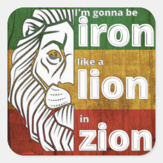 kvadratisk dekal "JÄRN LEJON" Fyrkantigt Klistermärke