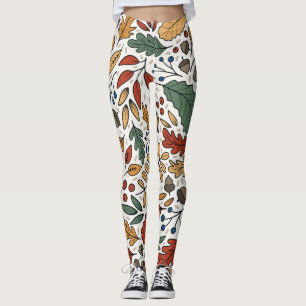 Kvadratisk design för Löv på hösten Färgad Leggings