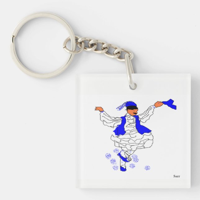 Kvadratisk (dubbla-sida) nyckelkedjeEvzone (Framsidan)