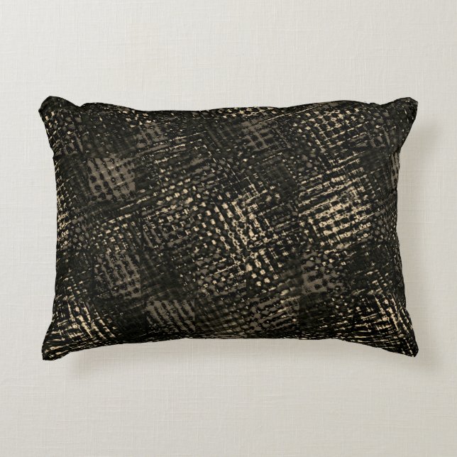 Kvadratisk eller mörk bruna kuber prydnadskudde (Framsidan)