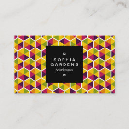 Kvadratisk etikett 01a - Hexagonal Mönster 01 Visitkort