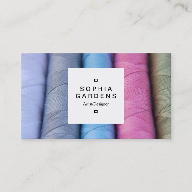 Kvadratisk etikett 03a - Bomullsrullar Visitkort (Framsida)