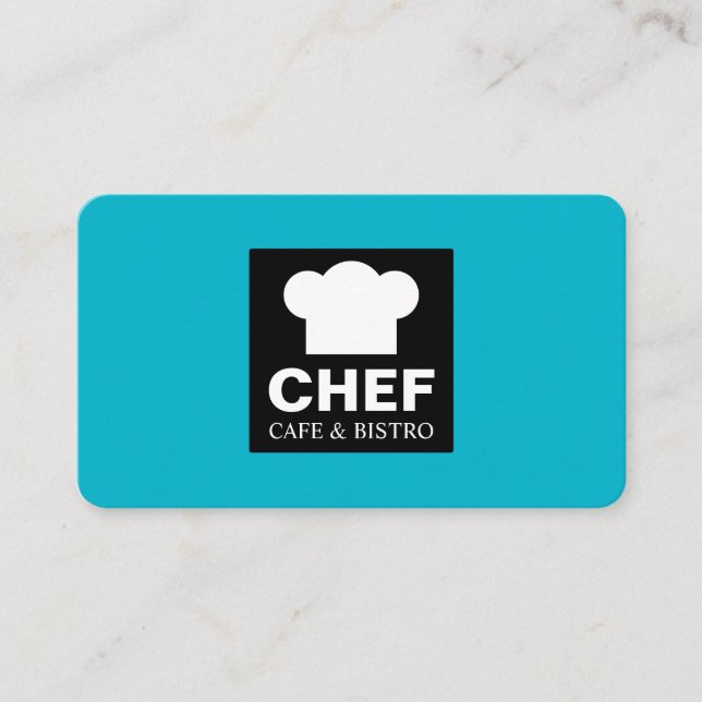 Kvadratisk etikett Kafe - Aqua Blue Visitkort (Framsida)