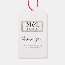 Kvadratisk form för Bröllop Tack Faux Guld Presentetikett