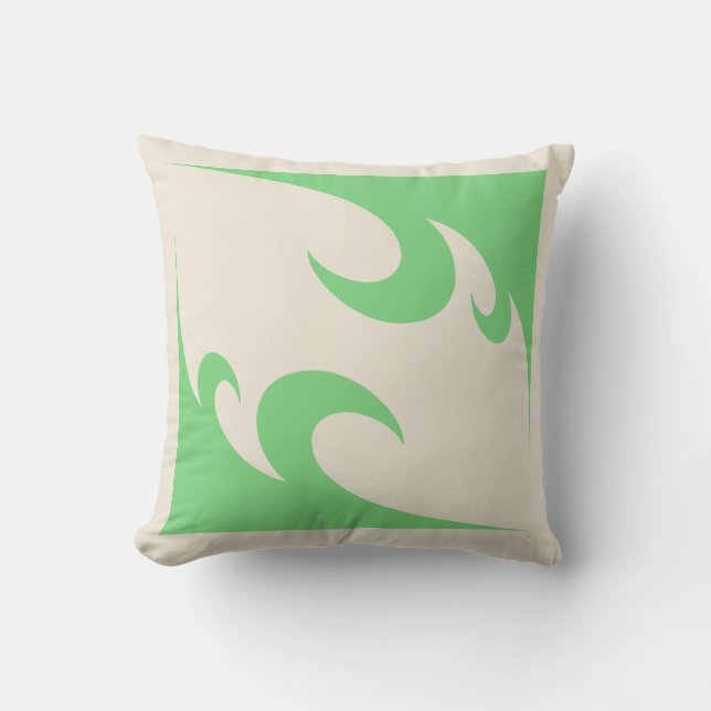 Kvadratisk fyllning i grönt Gräns - Neutralt minim Kudde (Framsida)