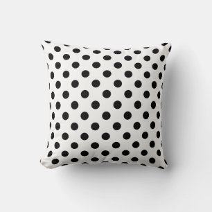 Kvadratisk fyllning, Polka dots, Svart och vitt Kudde