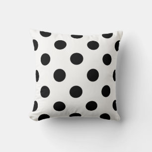 Kvadratisk fyllning, Polka dots, Svart och vitt Kudde