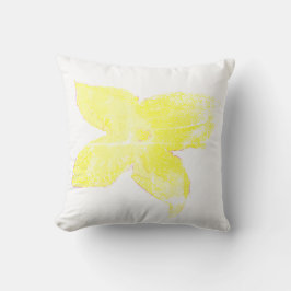 Kvadratisk Gult Flower Sketch Cushion Dekorativ ku Kudde