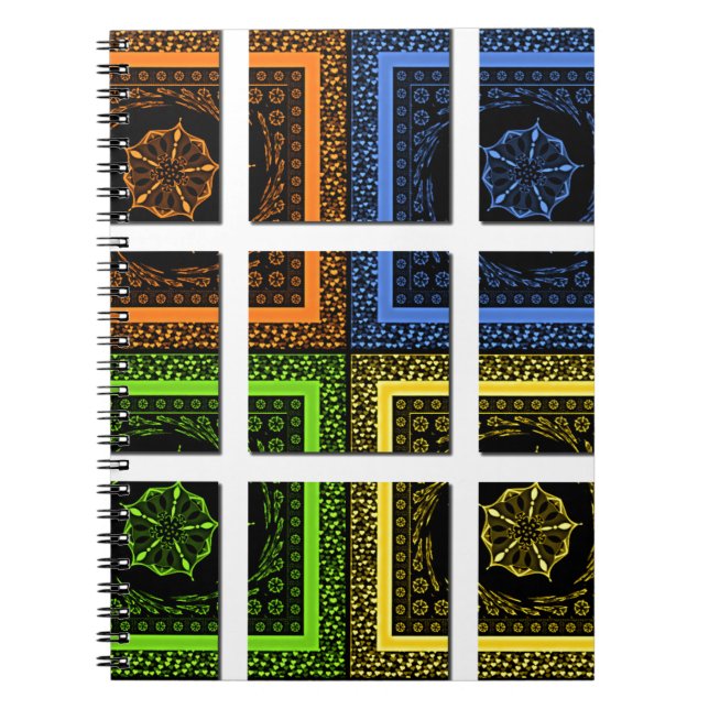 Kvadratisk i en ruta anteckningsbok med spiral (Framsidan)