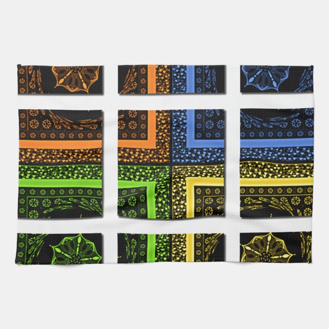 Kvadratisk i en ruta kökshandduk (Horisontell)