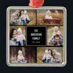 Kvadratisk kollage Redigerbar Färg-fotoorange Julgransprydnad Metall<br><div class="desc">Behålla nycklar säkert och spektakulärt med en nyckelkedja för personlig. Designad av Berry Berry Sweet,  Modern Stationery och Personlig Gifts. Besök vår webbplats på www.berryberrysweet.com för att se vår fullt product linjer.</div>