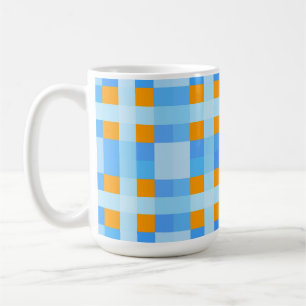 Kvadratisk Kor-kontroll 10 blå Orange Kaffemugg