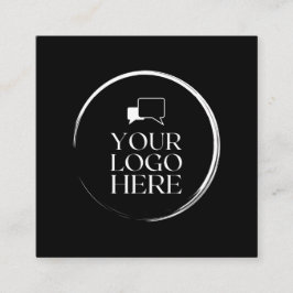 Kvadratisk Lägg till logotypens svarta anpassnings Fyrkantigt Visitkort