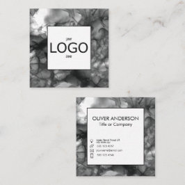 Kvadratisk logotyp, svart och vitt fyrkantigt visitkort
