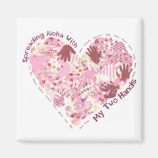 Kvadratisk magnet: Sprida Aloha Magnet