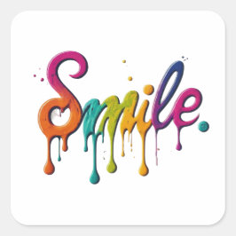 Kvadratisk mil-design fyrkantigt klistermärke