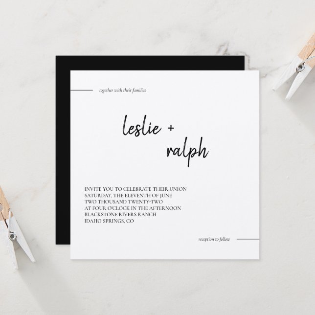 Kvadratisk modern inbjudan (Fram/Back In Situ)