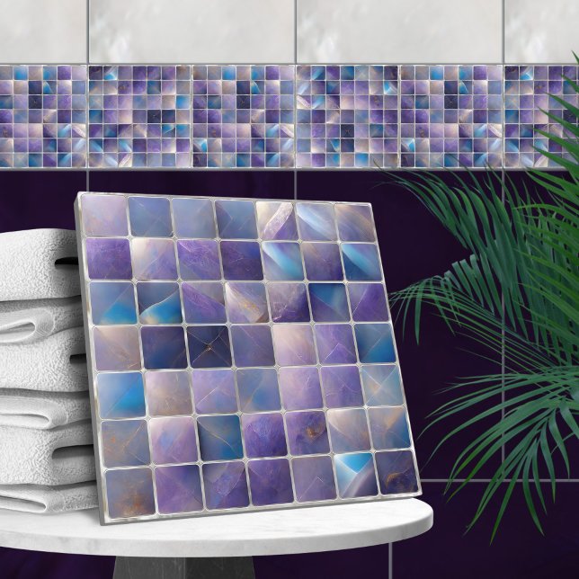 Kvadratisk mosaik Fluorit och pärlor Kakelplatta (Skapare uppladdad)