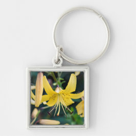 Kvadratisk nyckelkedja fyrkantig silverfärgad nyckelring