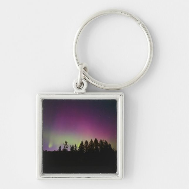 Kvadratisk nyckelkedja fyrkantig silverfärgad nyckelring (Framsidan)