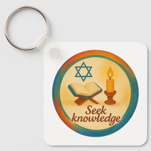 Kvadratisk nyckelkedja - tålig utskrift och Dubbla Nyckelring (Framsida)