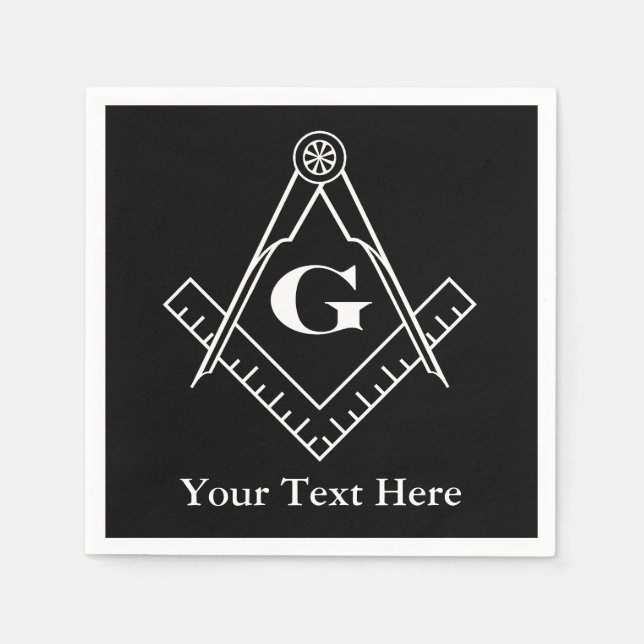 Kvadratisk och kompass med indrag G Pappersservett (Framsidan)