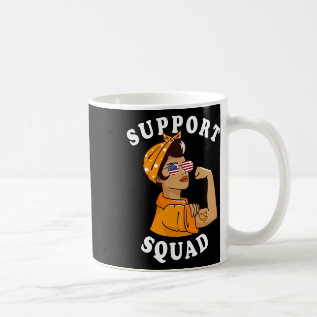 Kvadratisk Orange Bära Många Sclerosis Awareness Kaffemugg (Höger)