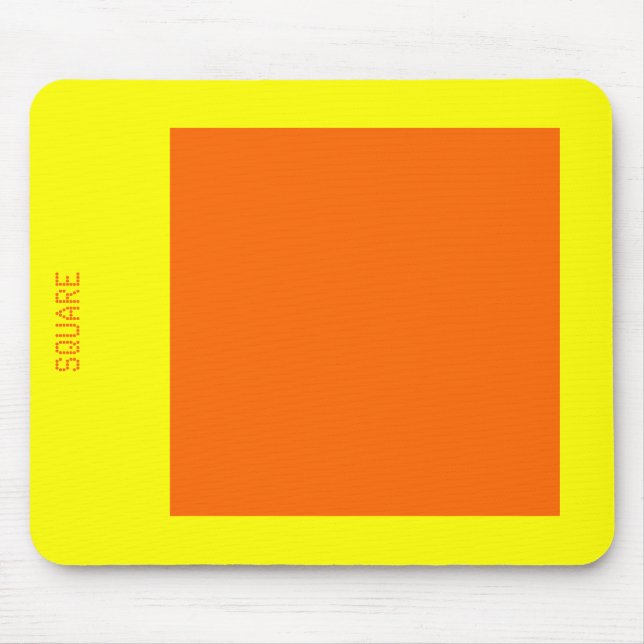 Kvadratisk - Orange och Gult Musmatta (Framsidan)