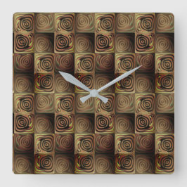 Kvadratisk övertoningscirkel med brun övertoning fyrkantig klocka