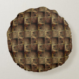 Kvadratisk övertoningscirkel med brun övertoning rund kudde