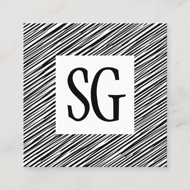 Kvadratisk panel - Initialer - 151116(01) Fyrkantigt Visitkort (Framsida)