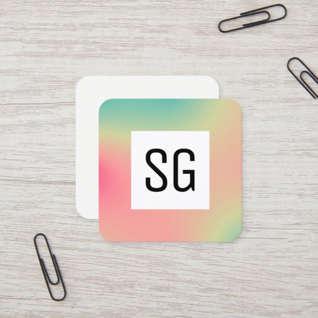 Kvadratisk panel - Initialer - Kvadratisk övertoni Fyrkantigt Visitkort (Fram/Back In Situ)