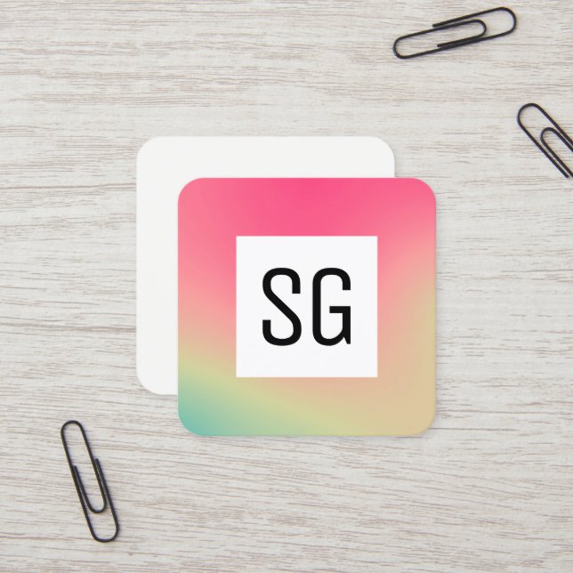 Kvadratisk panel - Initialer - Kvadratisk övertoni Fyrkantigt Visitkort (Fram/Back In Situ)