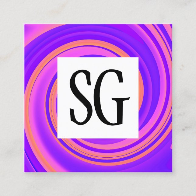 Kvadratisk panel - Initialer - Vortex 02 Fyrkantigt Visitkort (Framsida)