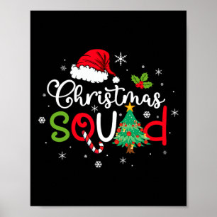 Kvadratisk Roligt Julafton Träd-familjen Matching Poster