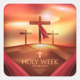 Kvadratisk ruta för heliga fyrkantigt klistermärke