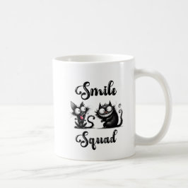 Kvadratisk ruta med praktisk kattteckendesign kaffemugg